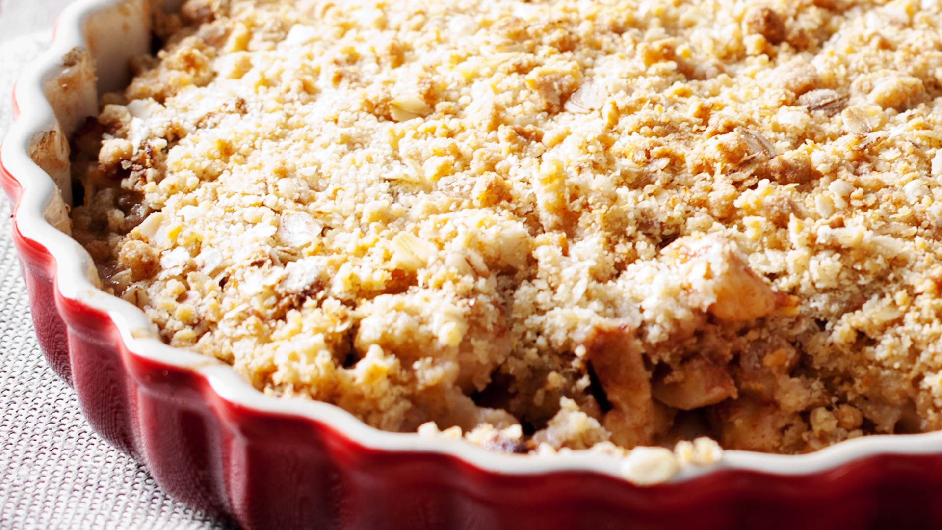 Crumble met verse nectarines
