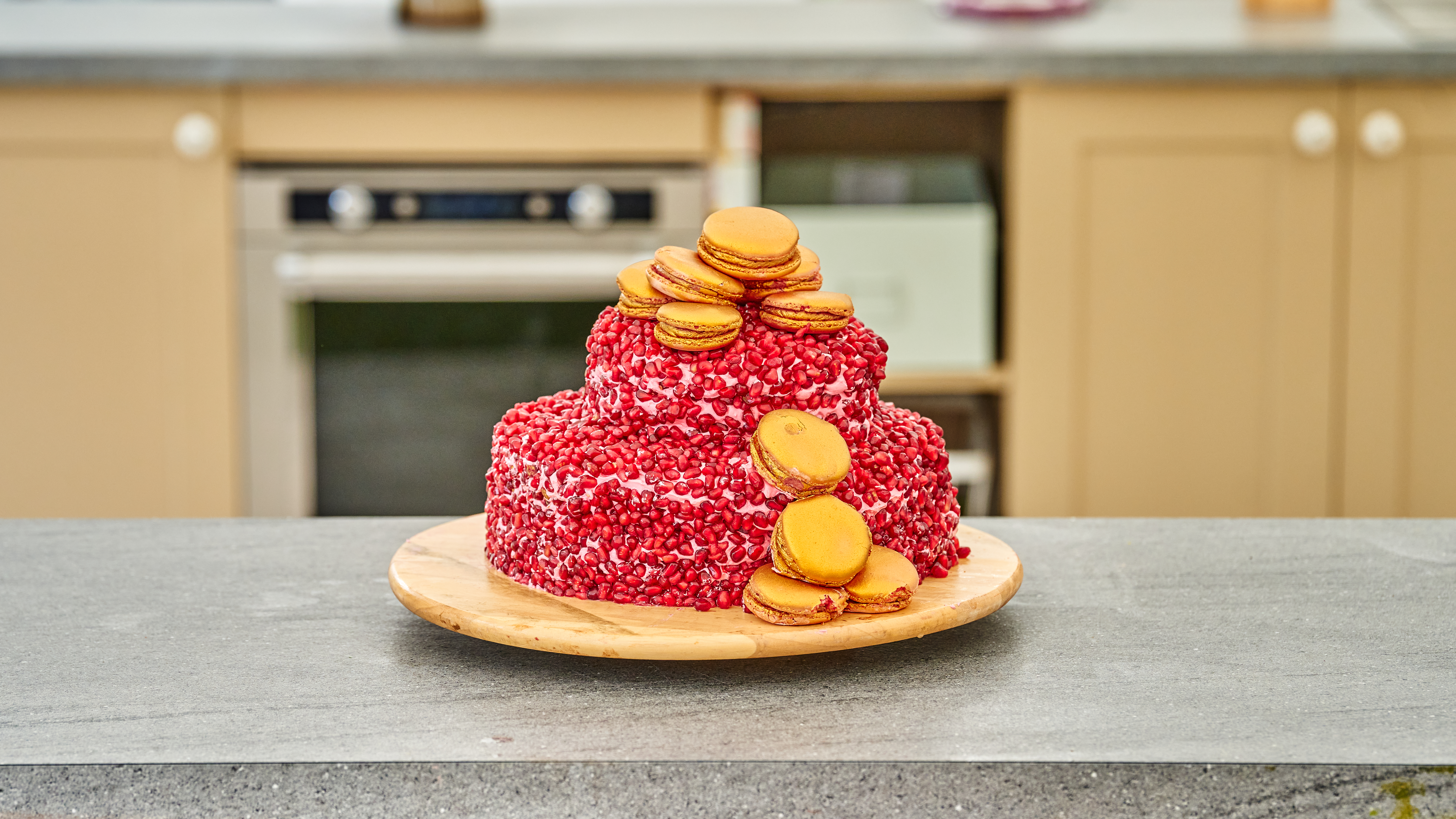 Granaatappel walnoot macarontaart