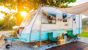 caravan op een camping