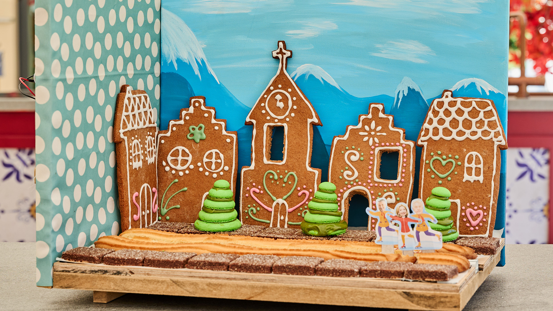 Winterdorp met spritzkuchen, lebkuchen herz en Basler Brunsli