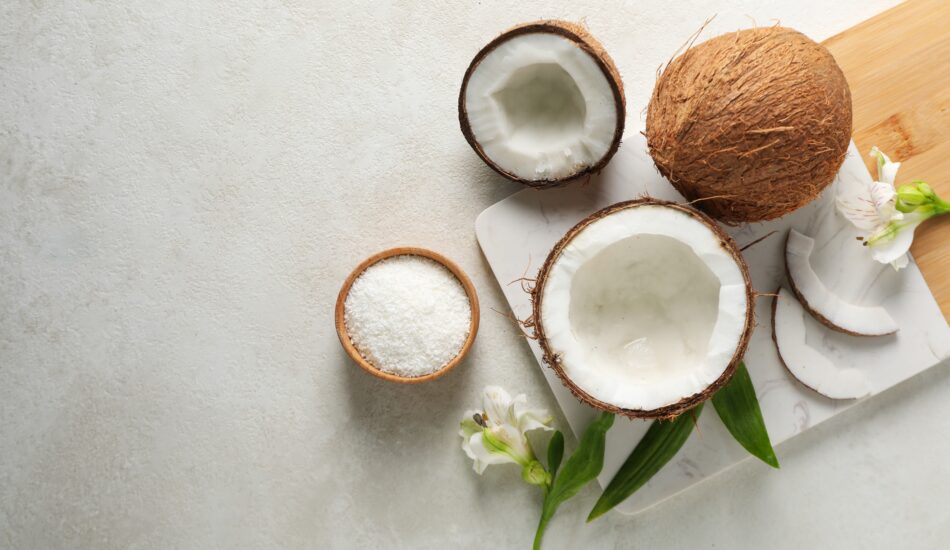Composition,With,Coconut,And,Coconut,Powder,,Space,For,Text