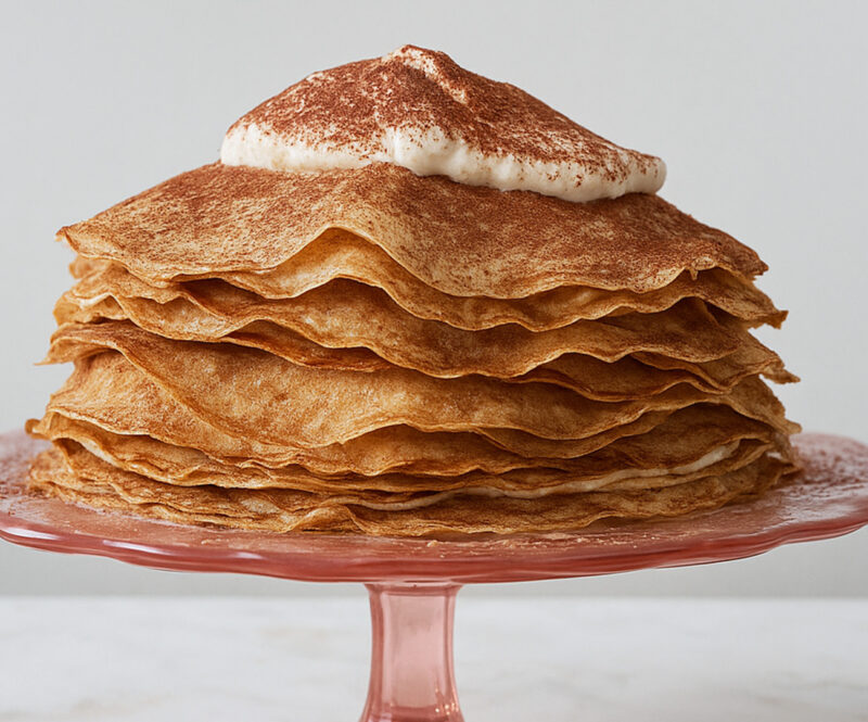Tiramisu pannenkoekentaart: een taart die gegarandeerd slaagt en die je maakt zonder oven