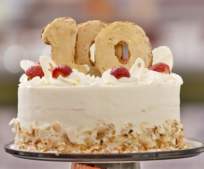 Kokos limoen slagroomtaart