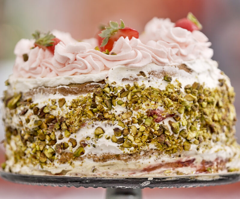 Pistache slagroomtaart