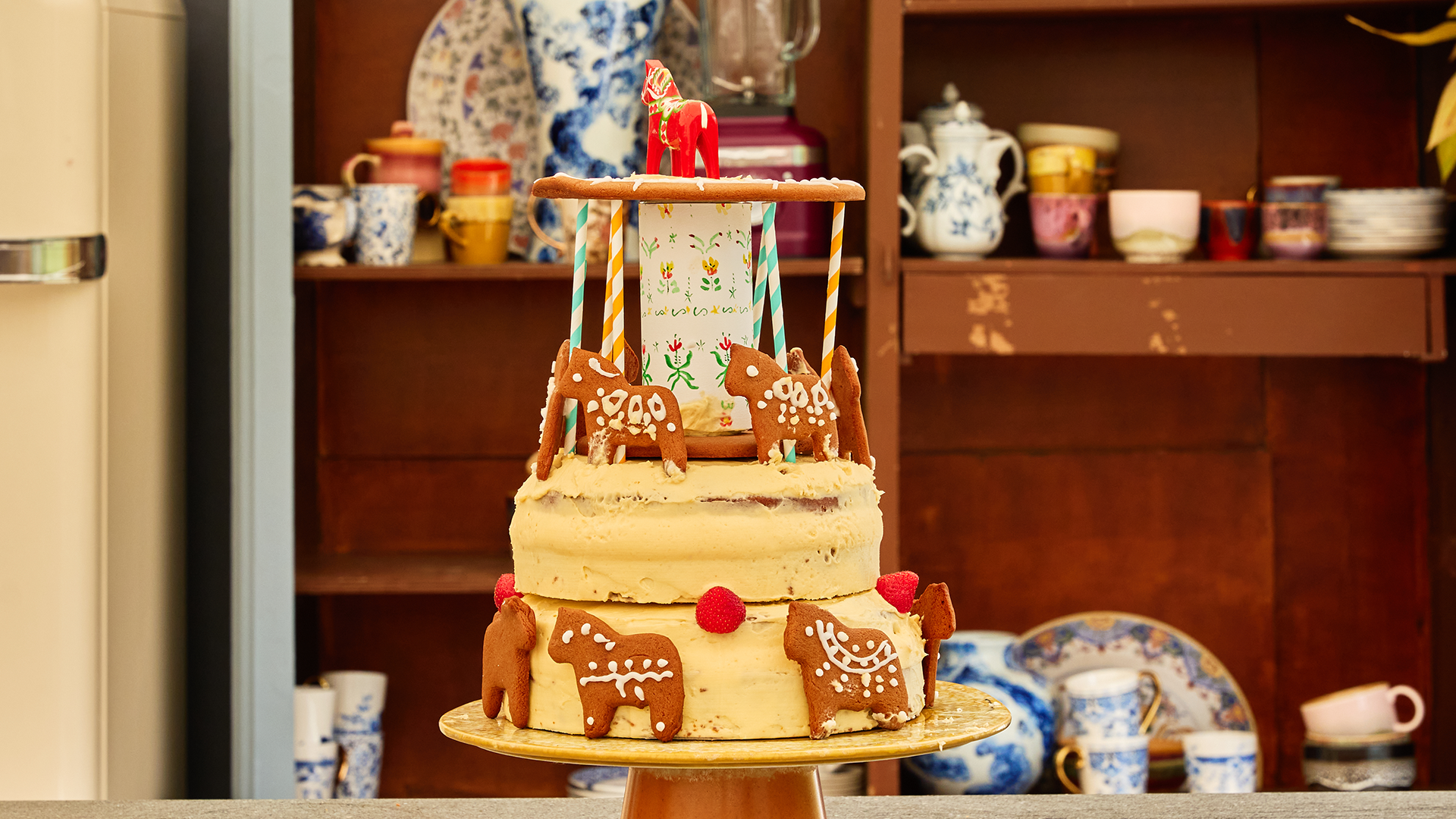 Draaimolentaart met gingerbread en lemon curd