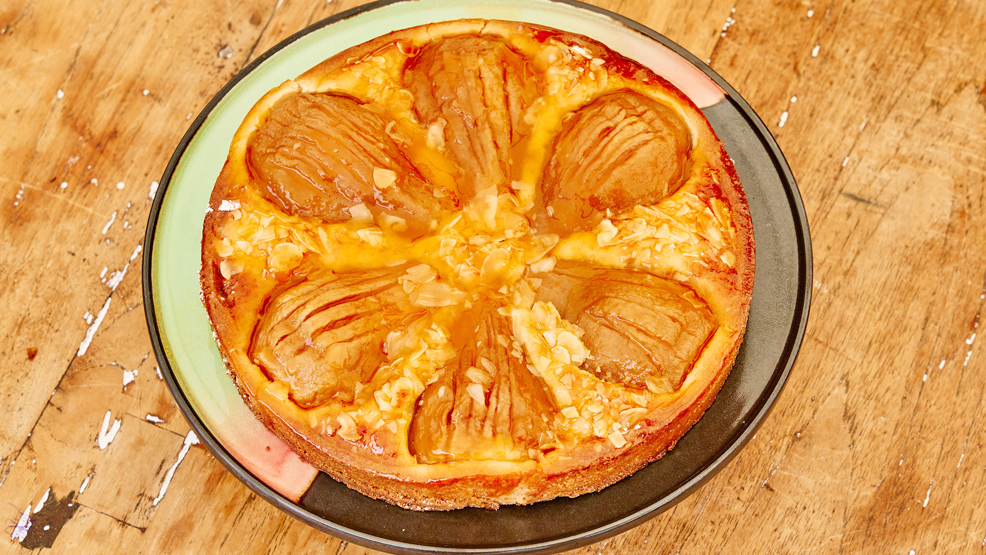 Bourdaloue perentaart met frangipane en gepocheerde peren naar recept van Robèrt