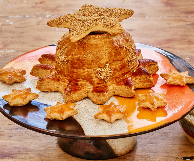 Kerstige slaapmuts met champignonragout van Robèrt