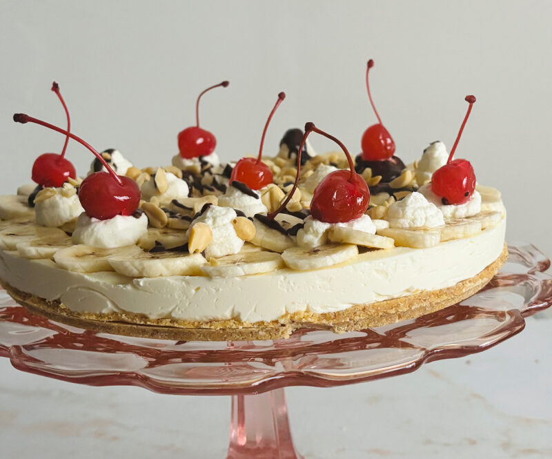 Bananensplit cheesecake: vintage toetje in een nieuw jasje