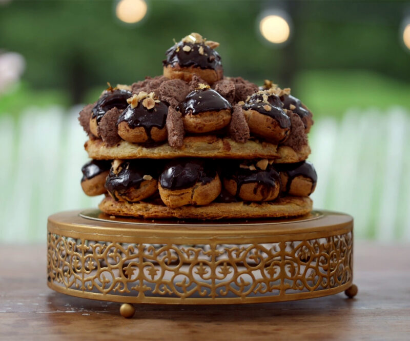 Dubbele Saint Honoré met chocolade en hazelnoot