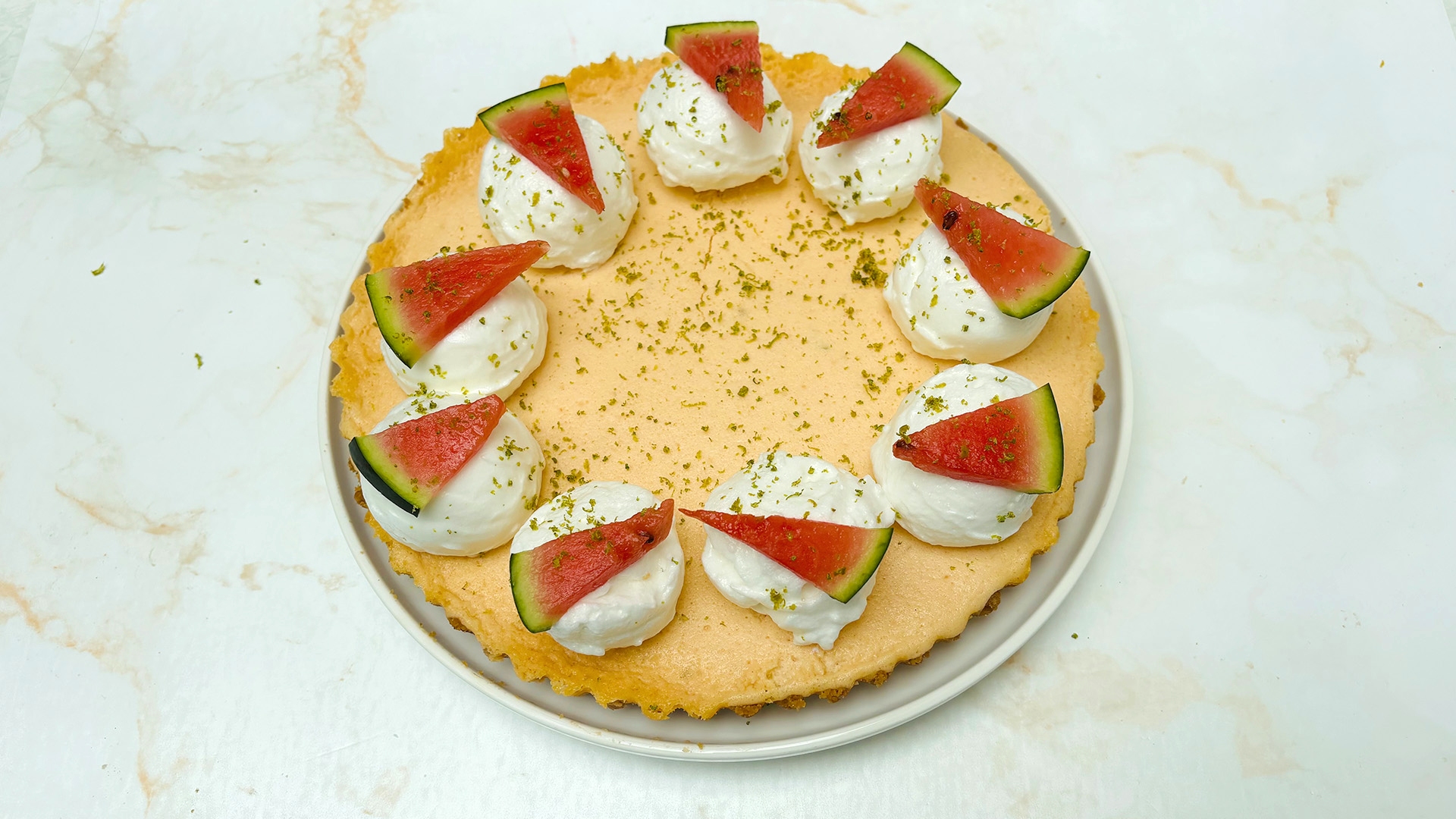 Watermeloen taart (een twist op de key lime pie)