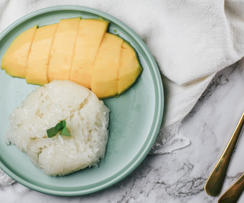 Tropisch toetje: mango sticky rice
