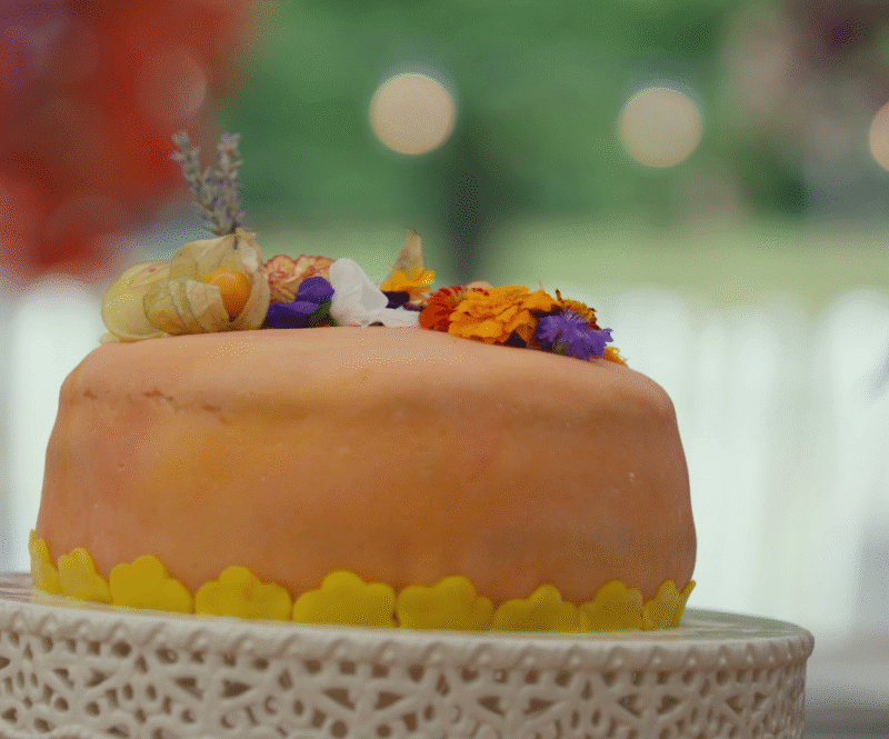 Sinaasappelcake met gemberjam en mascarpone vulling